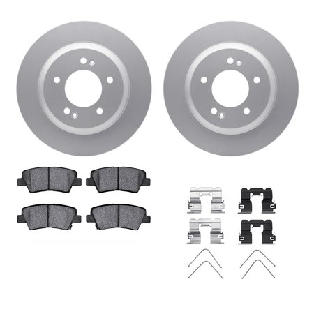 DYNAMIC FRICTION CO 4312-21027, Geospec Rotors with 3000 Series Ceramic Brake Pads includes Hardware, Silver 4312-21027